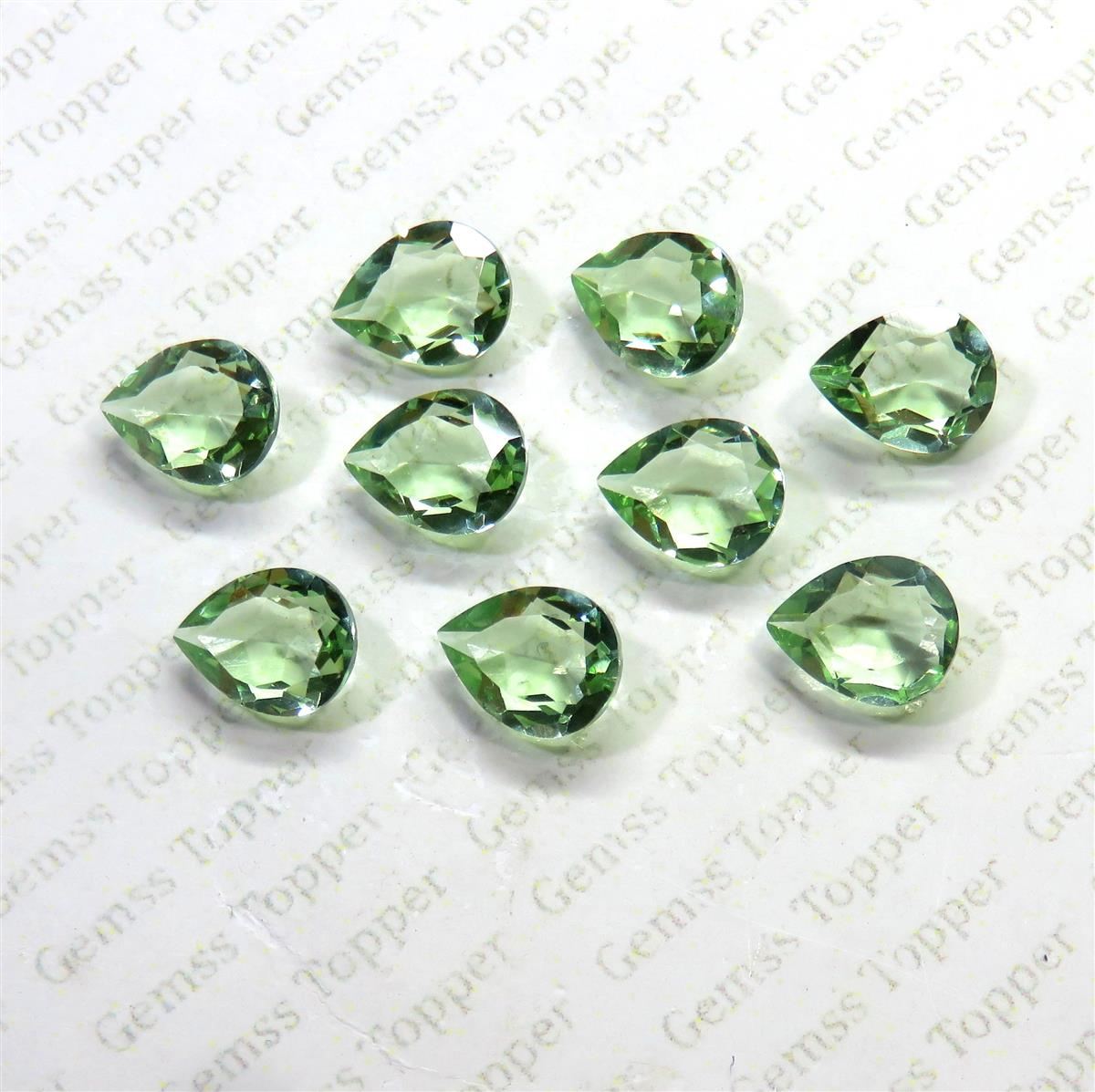 Green Amethyst 6x9 mm Pear Faceted